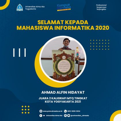 Mahasiswa Informatika Alma Ata Raih Juara 2 Lomba Kaligrafi Tingkat Kota Yogyakarta