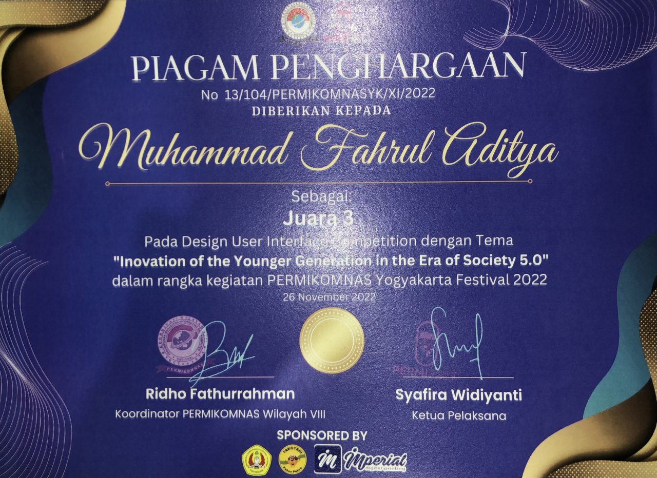 Desain UI/UX Competition 2022 Regional DIY - Program Studi Informatika
